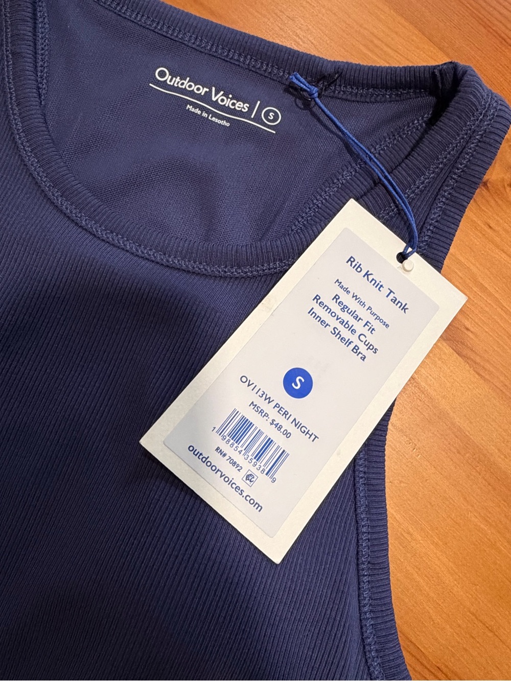 Outdoor Voices Navy Ribbed Racerback Tank - Picture 6 of 15